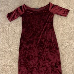Velvet burgundy dress